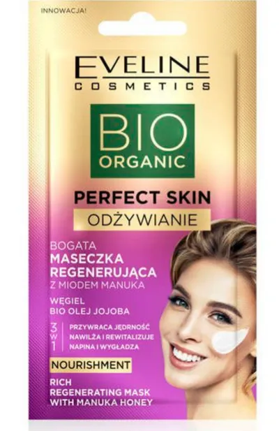 Eveline Cosmetics Bio Organic Perfect Skin, Bogata maseczka regenerująca z miodem manuka