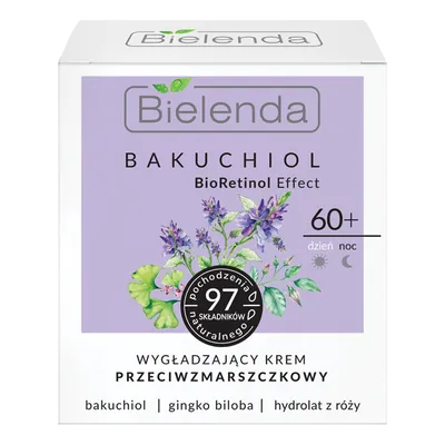 Bielenda Bakuchiol, Wygładzający krem przeciwzmarszczkowy na dzień i na noc 60+