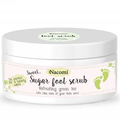 Nacomi Sugar Foot Scrub Green Tea (Peeling cukrowy do stóp `Zielona herbata`)