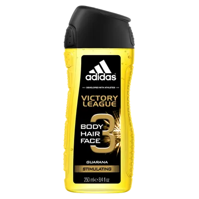 Adidas Victory League, 3 in 1 Body Hair Face Shower Gel Stimulating with Guarana (Żel pod prysznic 3w1 dla mężczyzn z ekstraktem z guarany)