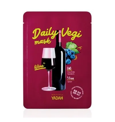 Yadah Daily Vegi Mask Wine (Wegańska maska ze sfermentowanym ekstraktem z winogron)