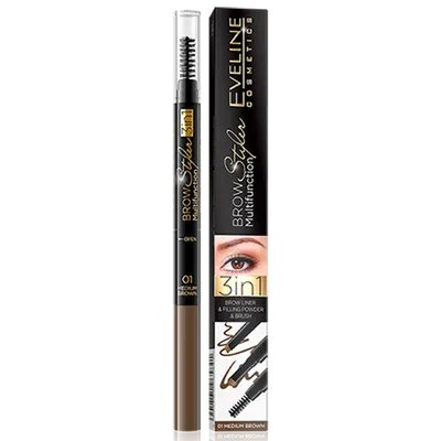 Eveline Cosmetics Brow Multifunction Styler 3w1 (Zestaw do pielęgnacji brwi)