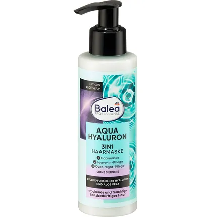 Balea Professional, Aqua Hyaluron, 3 in 1 Hair Mask (Nawilżająca maska do włosów 3w1)