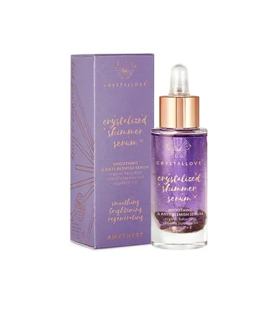 CrystalLove Amethyst Shimmer Serum (Serum do twarzy z ametystem, bakuchiolem i lawendą)