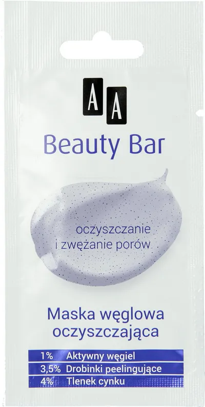 AA Beauty Bar, Maska węglowa oczyszczająca `Oczyszczanie i zwężanie porów`