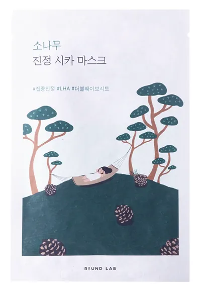 Round Lab Pine Calming Cica Sheet Mask (Nawilżająco-kojąca maska do twarzy w płachcie)