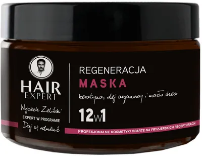 Hair Expert Regeneracja, Maska do włosów 12w1 `Keratyna roślinna, masło shea`