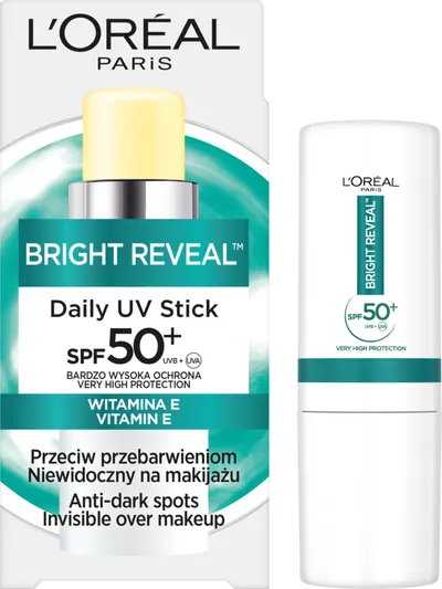 L'Oreal Paris Bright Reveal, Daily UV Stick SPF50+ (Sztyft przeciwsłoneczny przeciw przebarwieniom SPF50+)