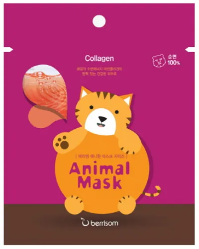 Berrisom Animal Mask Series, Cat Collagen Mask (Maseczka do twarzy w płachcie `Kot`)