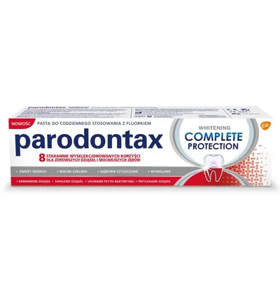 GlaxoSmithKline Parodontax, Complete Protection Daily Fluoride Toothpaste Whitening (Wybielająca pasta do codziennego stosowania z fluorkiem (nowa wersja))