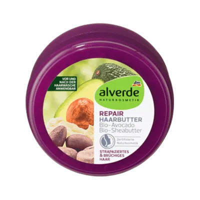Alverde Repair, Haarbutter Avocado & Sheabutter (Masło do włosów 'Awokado i masło shea')
