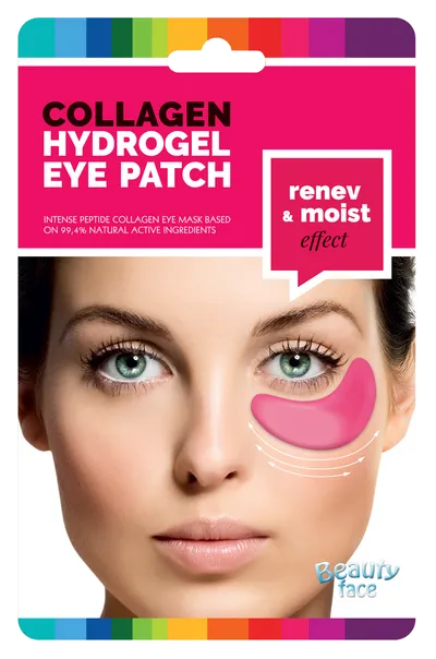 Beauty Face Collagen Hydrogel Eye Patch Renev & Moist Effect (Regenerująco nawilżające kolagenowe płatki pod oczy z czerwonym winem)