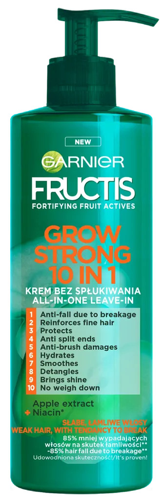 Garnier Fructis, Grow Strong, 10in1 (Krem bez spłukiwania 10w1)
