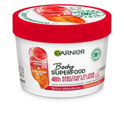 Garnier Body Superfood, Watermelon + Hyaluronic Acid 48H Hydrating Gel-Cream (Nawilżający żel-krem do ciała z ekstraktem z arbuza i kwasem hialuronowym)