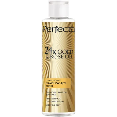 Perfecta 24K Gold & Rose Oil, Luksusowy nawilżający tonik