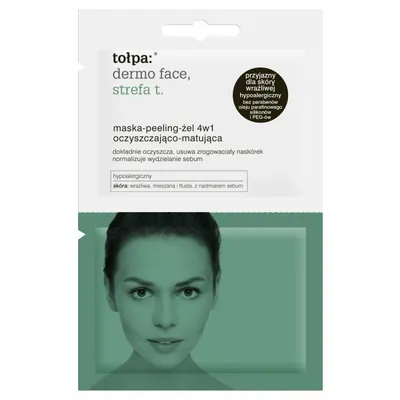 Tołpa Dermo Face, Strefa T, Maska - peeling - żel 4 w 1 oczyszczająco - matująca