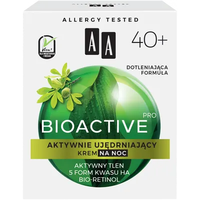AA BioActive Pro, Krem na noc aktywnie ujędrniający 40+