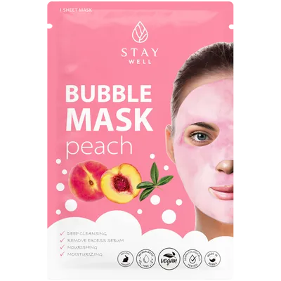 Stay Well Bubble Mask Peach (Nawilżająca maska do twarzy)