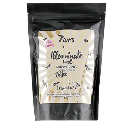 Vilenta 7 Days, Illuminate Me Miss Crazy Coffee Shimmering Body Scrub (Rozświetlający peeling do ciała z ekstraktem z kawy)
