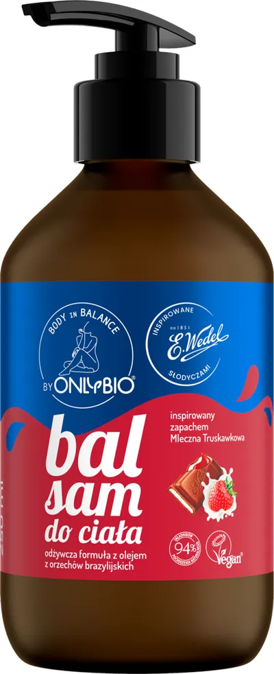OnlyBio OnlyBio x Wedel, Body In Balance, Mleczna Truskawkowa, Balsam do ciała