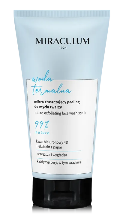 Miraculum Woda Termalna, Mikro złuszczający peeling do mycia twarzy w żelu