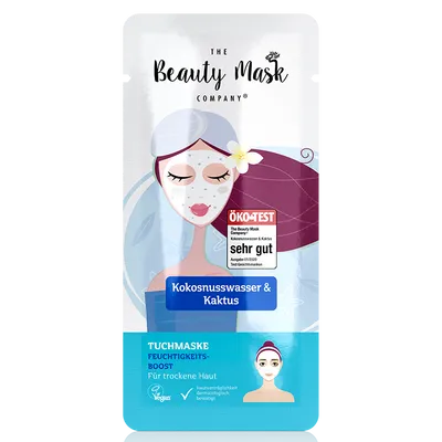 The Beauty Mask Company Tuchmaske Feuchtigkeits-Boost Kokosnusswasser & Kaktus (Maska w płachcie z wodą kokosową i kaktusem)