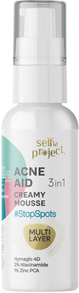 Selfie Project Stop Spots, Acne Aid 3 in 1 Creamy Mousse (Krem-mus do twarzy)