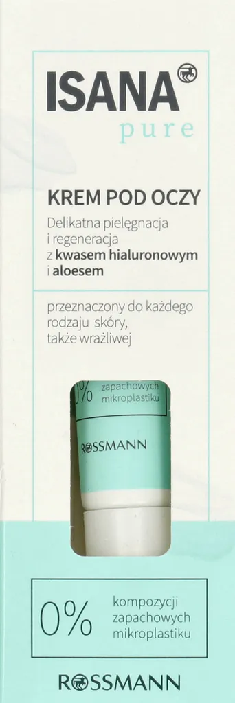 Isana Pure, Krem pod oczy z kwasem hialuronowym i aloesem