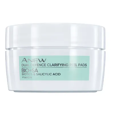 Avon Anew, Dual Defence Clarifyng Peel Pads Bio + Sa (Płatki peelingujące z biotykami i kwasem salicylowym)