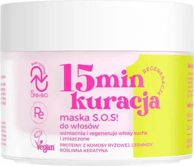 OnlyBio Hair Cycling, 15-minutowa maska-kuracja S.O.S. regenerująca