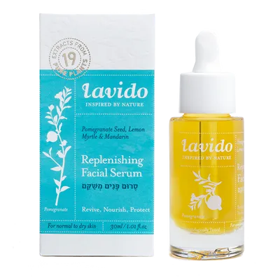 Lavido Replenishing Facial Serum Pomegranate Seed, Lemon Myrtle & Mandarin (Odżywcze serum do twarzy z olejkiem z granatu, mirtu cytrynowego i mandarynki)