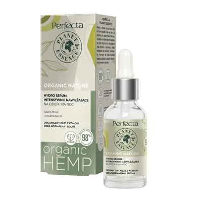 Perfecta Planet Essence, Organic Nature, Hydro serum intensywnie nawilżające na dzień i na noc `Organic Hemp`