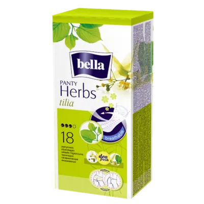 Bella Panty, Herbs Plantago, Tilia (Wkładki higieniczne wzbogacone kwiatem lipy)
