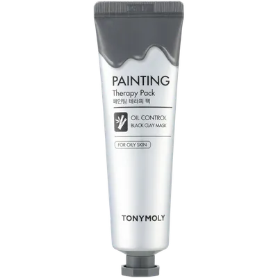 Tony Moly Painting Therapy,  Oil Control Black Color Clay Mask (Maska do twarzy z czarnej glinki)