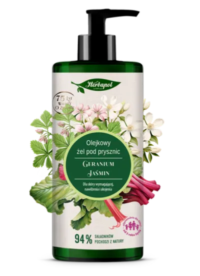 Herbapol Geranium i Jaśmin, Olejkowy żel pod prysznic