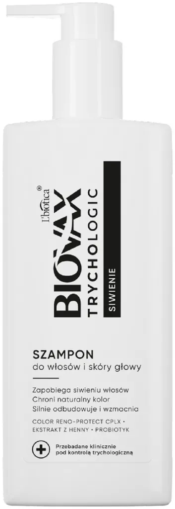 L'biotica Biovax Trychologic, Siwienie, Szampon do włosów i skóry głowy