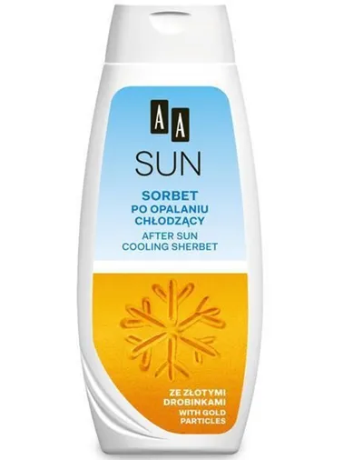 AA Sun, After Sun Cooling Sherbet With Gold Particles (Chłodzący sorbet po opalaniu ze złotymi drobinkami)