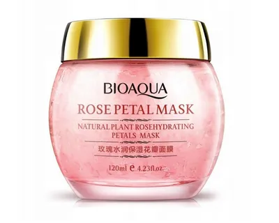 Bioaqua Natural Plant Rose Petal Mask (Nawilżająca maseczka na noc z płatków róży)