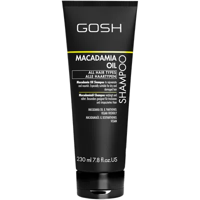 Gosh Macadamia Oil Shampoo for All Hair Types (Nawilżający szampon do włosów (nowa wersja))
