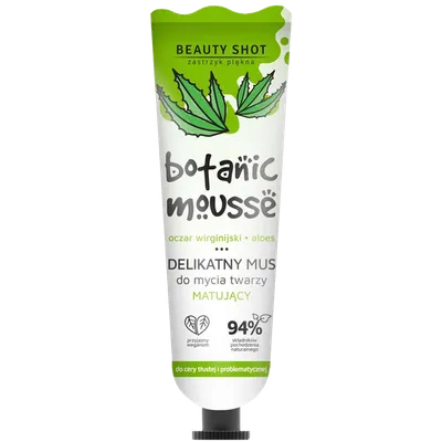 Beauty Shot Botanic Mousse, Delikatny mus do mycia twarzy matujący `Oczar wirginijski, aloes`
