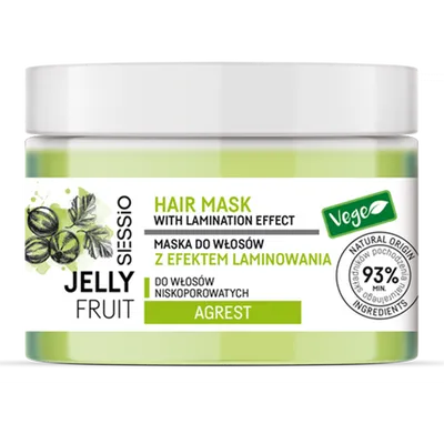 Sessio Jelly Fruit, Hair Mask with Lamination Effect (Maska do włosów z efektem laminowania do włosów niskoporowatych `Agrest`)