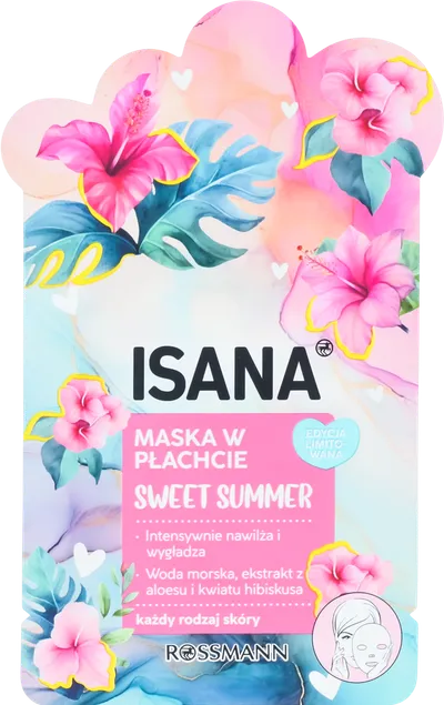 Isana Sweet Summer, Nawilżająca maska do twarzy w płachcie