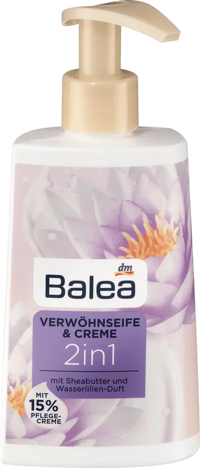 Balea Flüssigseife 2in1 Shea-Butter und Wasserlilie (Balsam do mycia rąk z masłem Shea i lilią wodną)