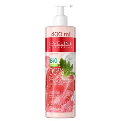 Eveline Cosmetics 99% Natural Strawberry, Nawilżająco-wygładzający jogurt do ciała