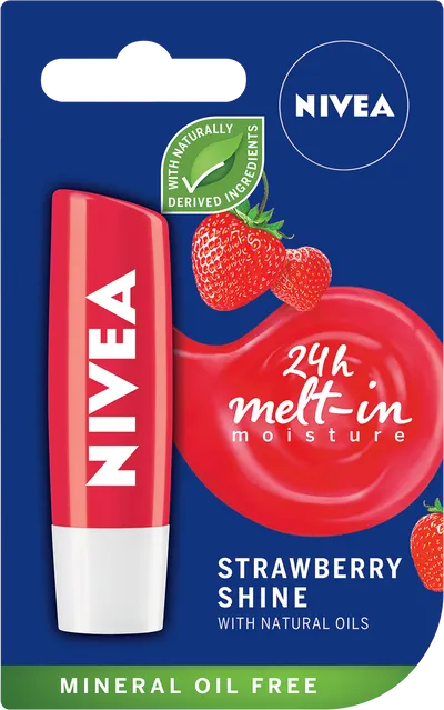 Nivea Strawberry Shine, 24h Melt-in Moisture (Pomadka ochronna truskawkowa)