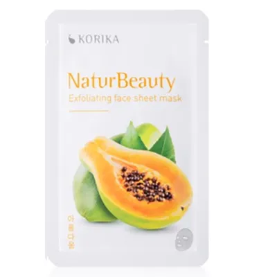 Korika NaturBeauty, Exfoliating Face Sheet Mask (Maska eksfoliująca w płacie)