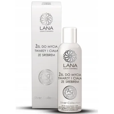 Lana Luxury Cosmetics Silver Collection, Żel do mycia twarzy i ciała ze srebrem