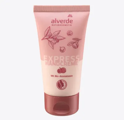 Alverde Express Handcreme mit Bio-Aroniabeere (Ekspresowy krem do rąk z organiczną aronią)