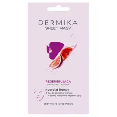 Dermika Sheet Mask, Regenerująca maska na tkaninie `Hydrolat figowy`