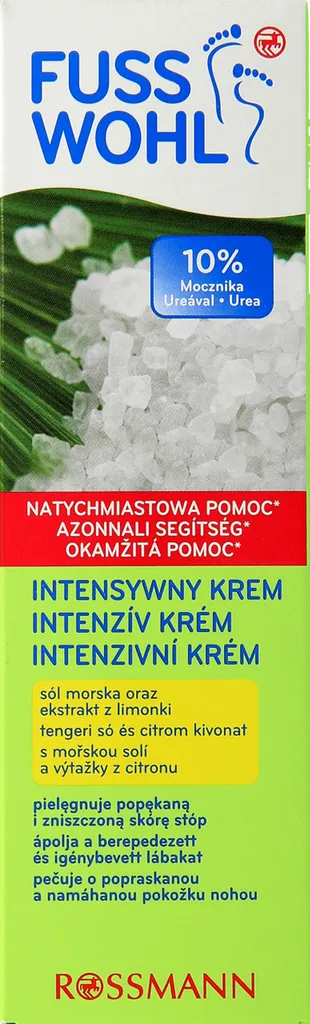 Fusswohl Natychmiastowa pomoc, Intensywny krem do stóp z solą morską oraz ekstraktem z limonki